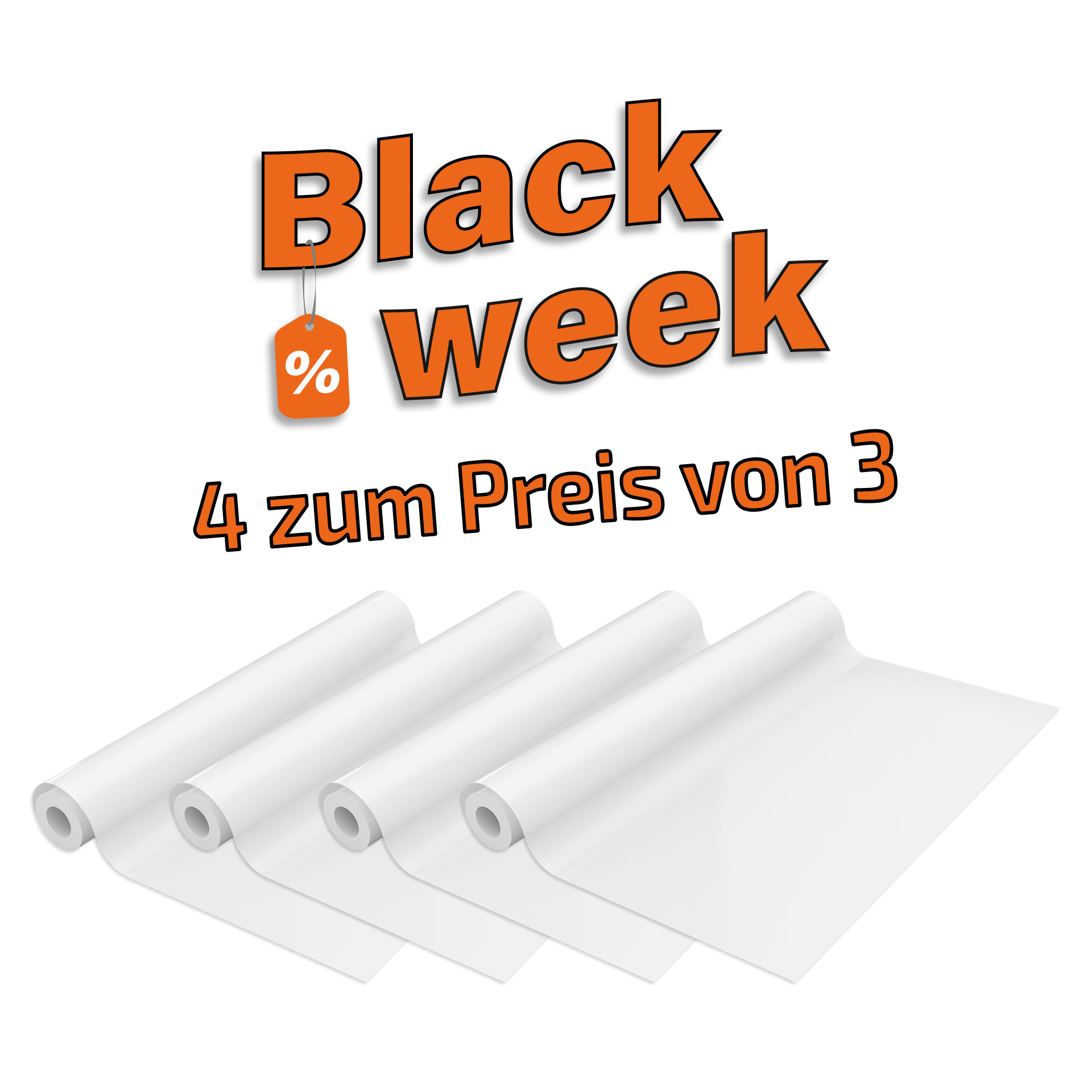 ANGEBOT 4 zum Preis von 3: DTF-Film Folie 100 Meter Rolle (Hotpeel)